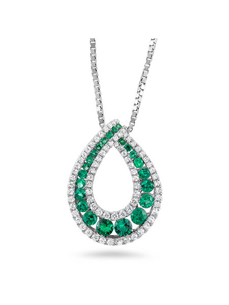 Підвіс срібний з зеленими фіанітами